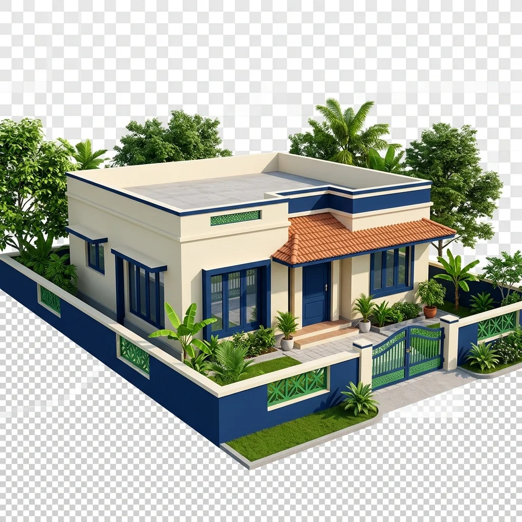 Architectural rendering of a modern contemporary house at Elimedu