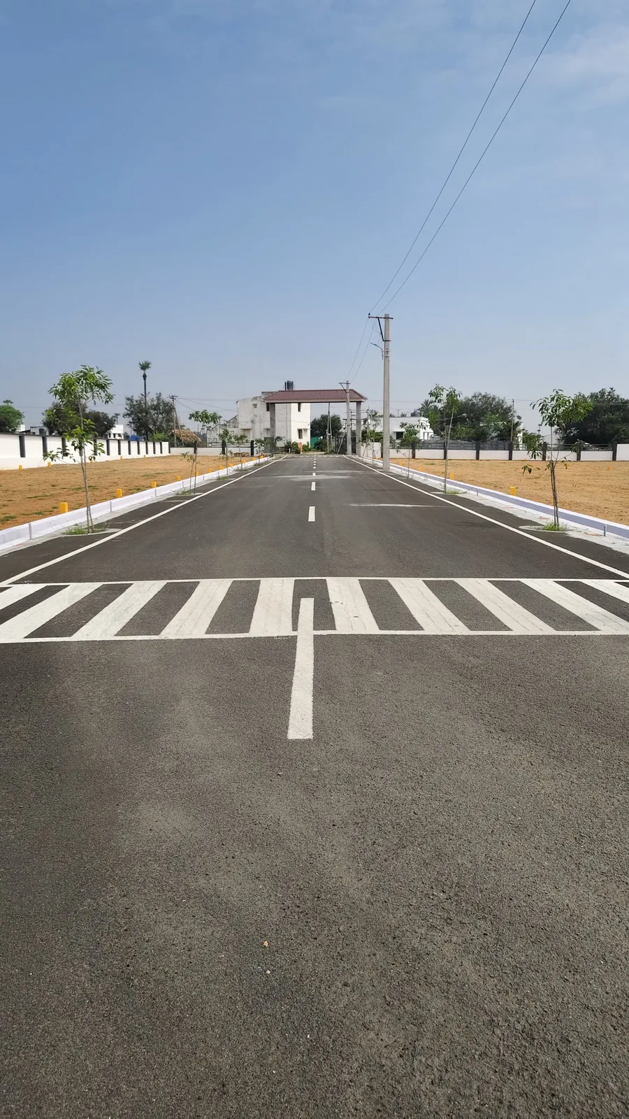 Wide tar roads with markings and street lights, Tiruchengode