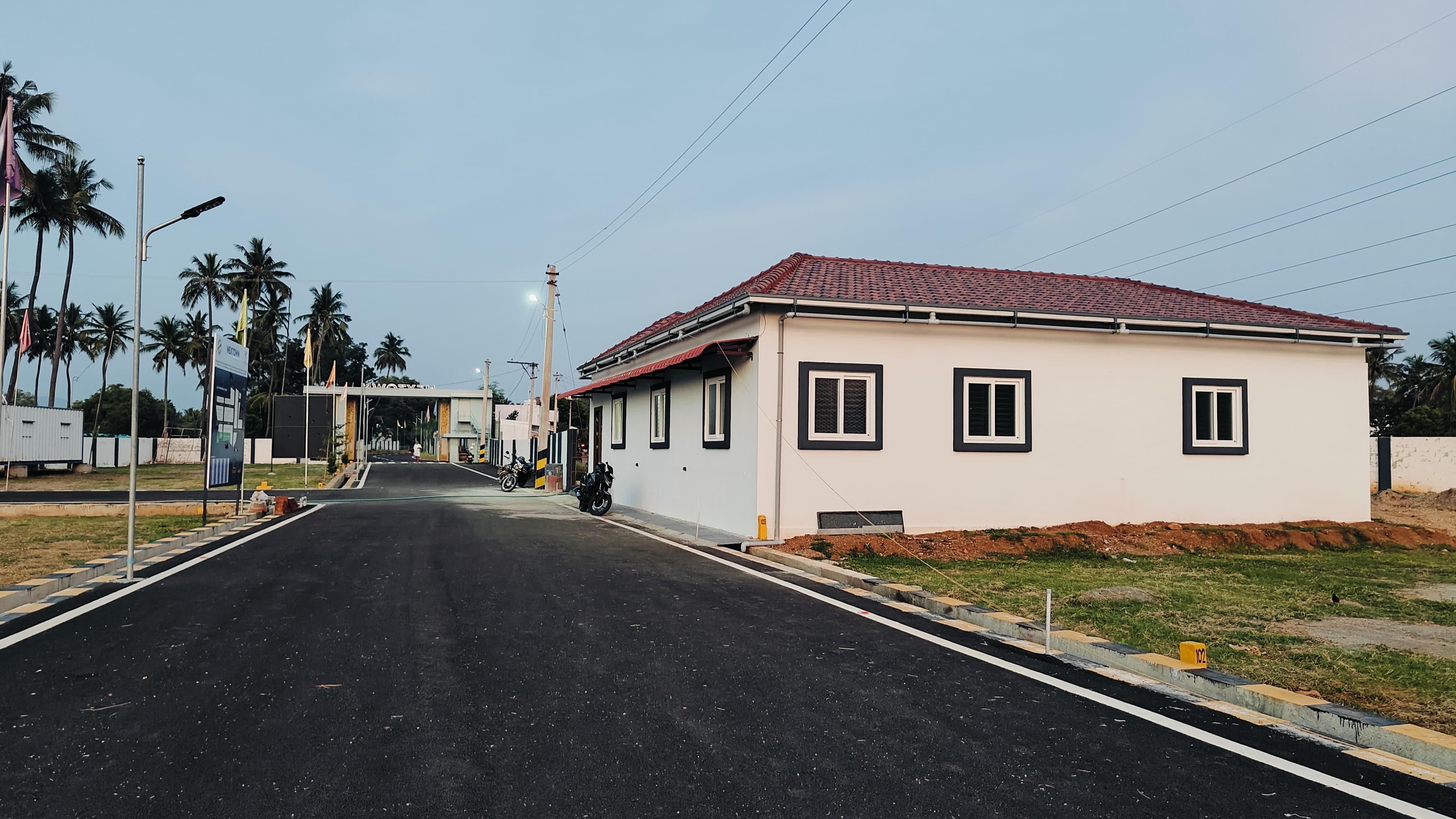 Street-lit roads across the Valapadi residential layout