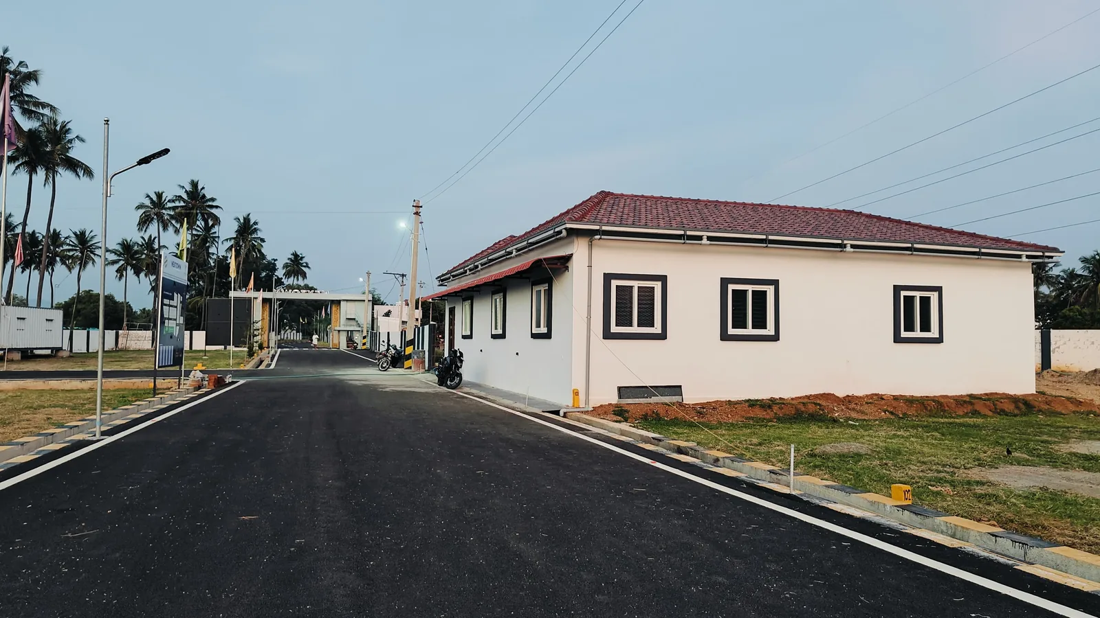Street-lit roads across the Valapadi residential layout